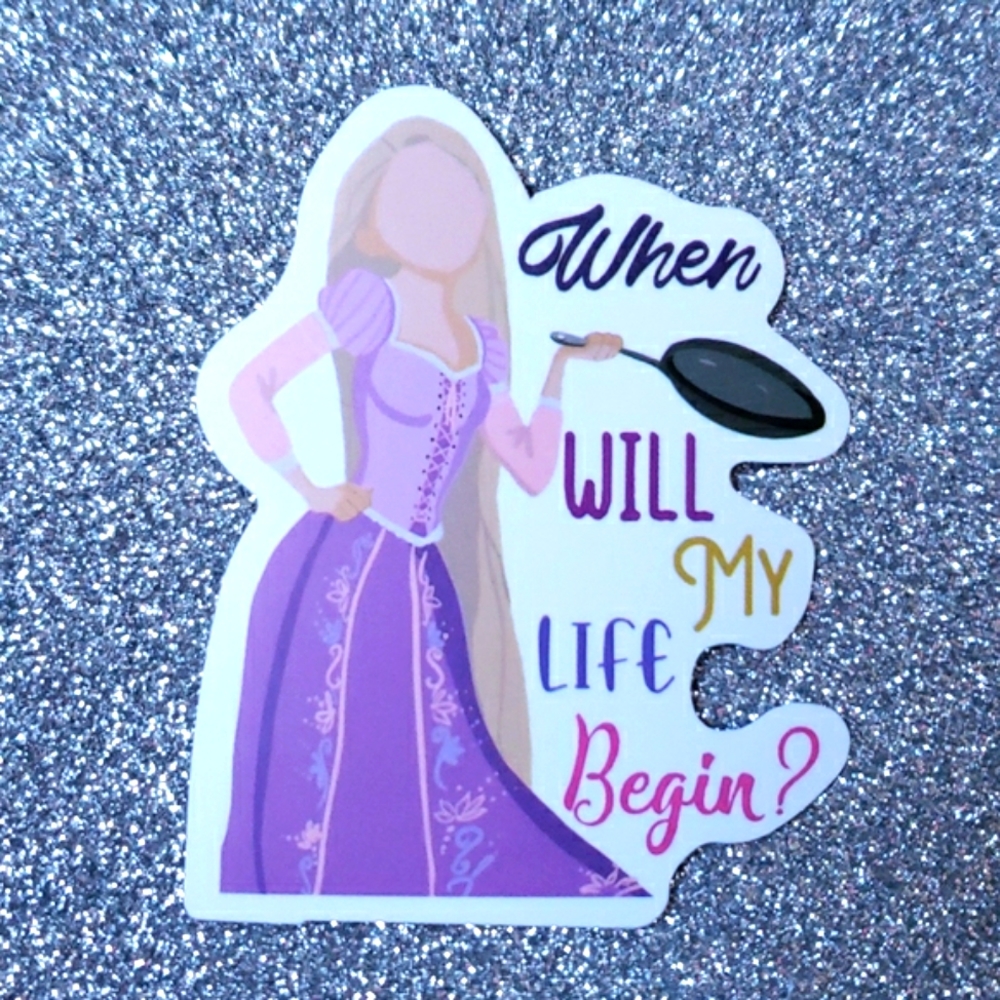 DISNEY PRINCESS Rapunzel Waterproof Sticker Quote